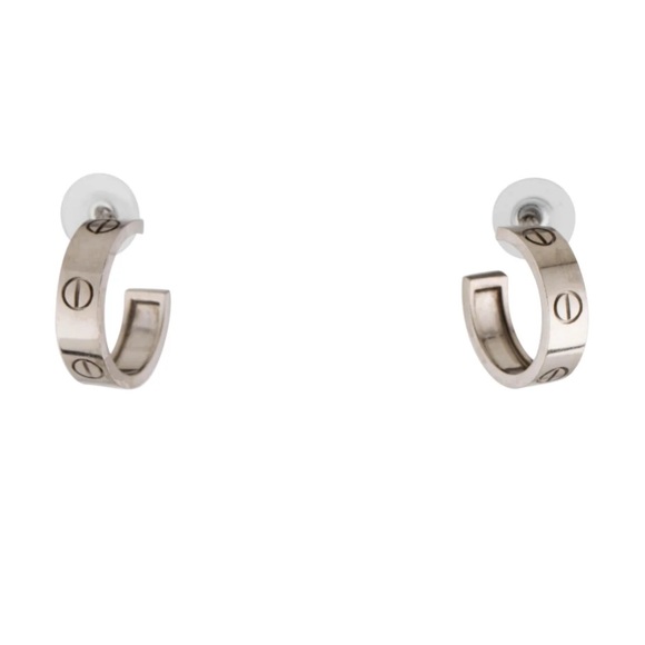 Silver Love Hoop Earrings - Picture 1 of 9